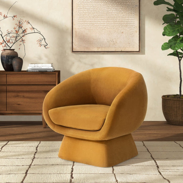 Safavieh KIANA Modern Accent Chair - Elegant Cream Design for Living Room, Bedroom, and Home Office Decor Mustard SFV4527B