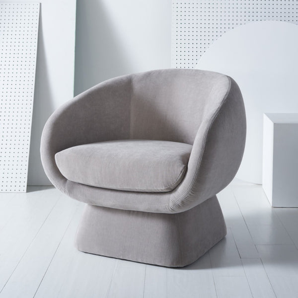 Safavieh KIANA Modern Accent Chair - Elegant Cream Design for Living Room, Bedroom, and Home Office Decor Grey SFV4527C
