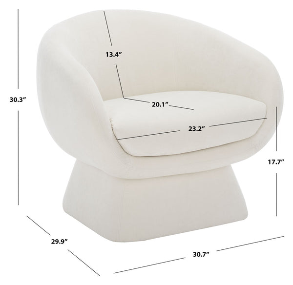 Safavieh KIANA Modern Accent Chair - Elegant Cream Design for Living Room, Bedroom, and Home Office Decor Creme SFV4527D