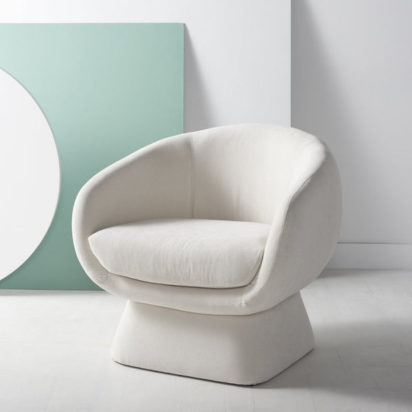 Safavieh KIANA Modern Accent Chair - Elegant Cream Design for Living Room, Bedroom, and Home Office Decor Creme SFV4527D