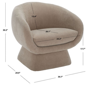 Safavieh KIANA Modern Accent Chair - Elegant Cream Design for Living Room, Bedroom, and Home Office Decor Light Brown SFV4527E