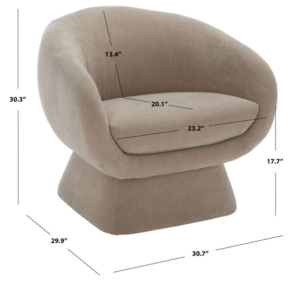 Safavieh KIANA Modern Accent Chair - Elegant Cream Design for Living Room, Bedroom, and Home Office Decor Light Brown SFV4527E