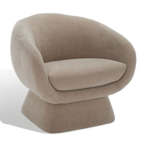 Safavieh KIANA Modern Accent Chair - Elegant Cream Design for Living Room, Bedroom, and Home Office Decor Light Brown SFV4527E