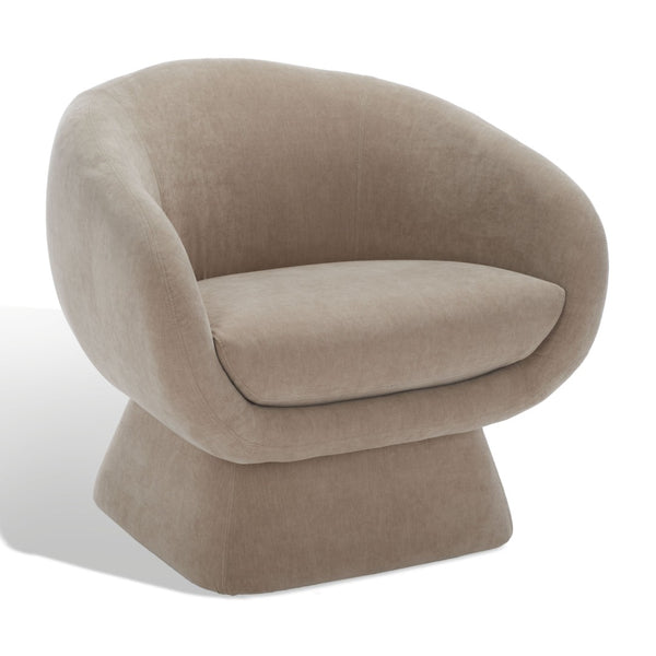 Safavieh KIANA Modern Accent Chair - Elegant Cream Design for Living Room, Bedroom, and Home Office Decor Light Brown SFV4527E