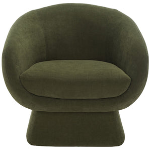 Safavieh KIANA Modern Accent Chair - Elegant Cream Design for Living Room, Bedroom, and Home Office Decor Olive Green SFV4527F