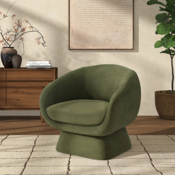 Safavieh KIANA Modern Accent Chair - Elegant Cream Design for Living Room, Bedroom, and Home Office Decor Olive Green SFV4527F