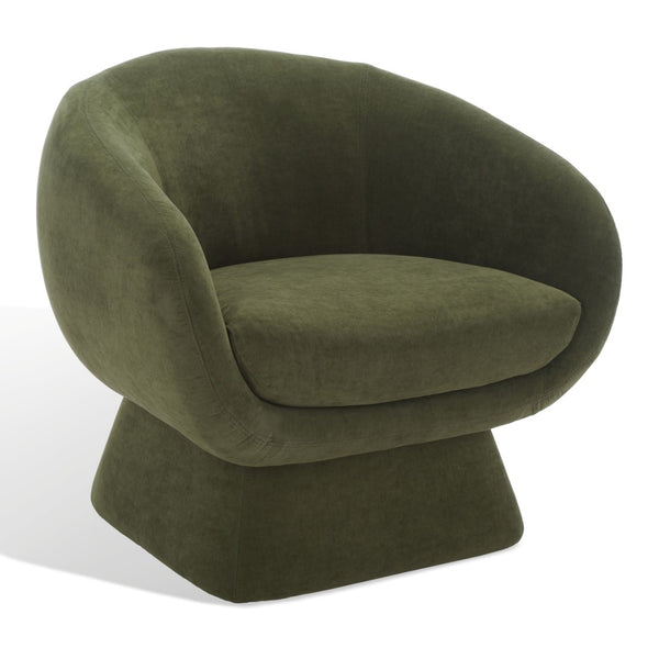 Safavieh KIANA Modern Accent Chair - Elegant Cream Design for Living Room, Bedroom, and Home Office Decor Olive Green SFV4527F