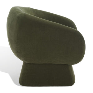 Safavieh KIANA Modern Accent Chair - Elegant Cream Design for Living Room, Bedroom, and Home Office Decor Olive Green SFV4527F
