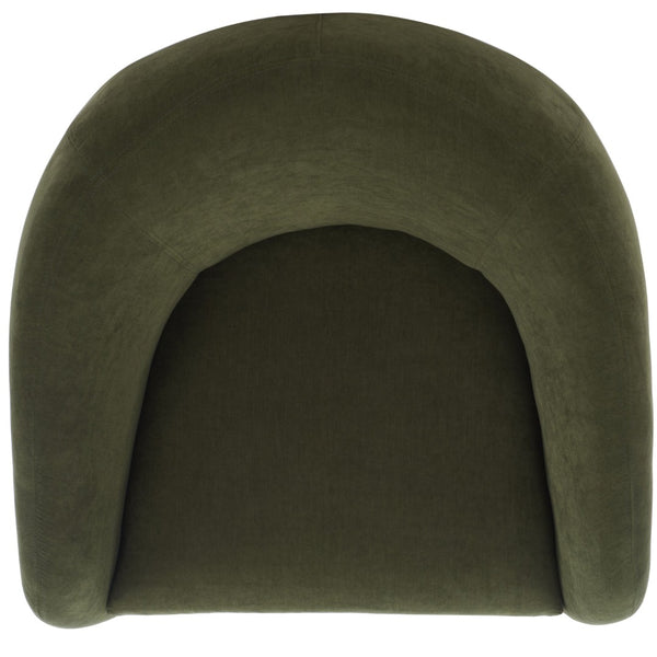 Safavieh KIANA Modern Accent Chair - Elegant Cream Design for Living Room, Bedroom, and Home Office Decor Olive Green SFV4527F