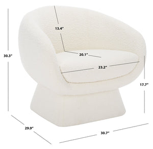 Safavieh KIANA Modern Accent Chair - Elegant Cream Design for Living Room, Bedroom, and Home Office Decor Ivory SFV4527G