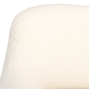 Safavieh DYANNA Boucle Accent Chair in Soft Ivory - Contemporary Comfort with Natural Wood Frame, Chic Style SFV4600A