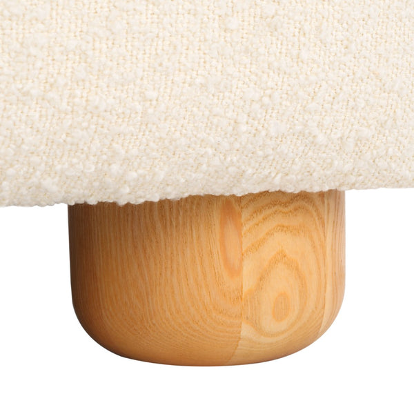 Safavieh DYANNA Boucle Accent Chair in Soft Ivory - Contemporary Comfort with Natural Wood Frame, Chic Style SFV4600A