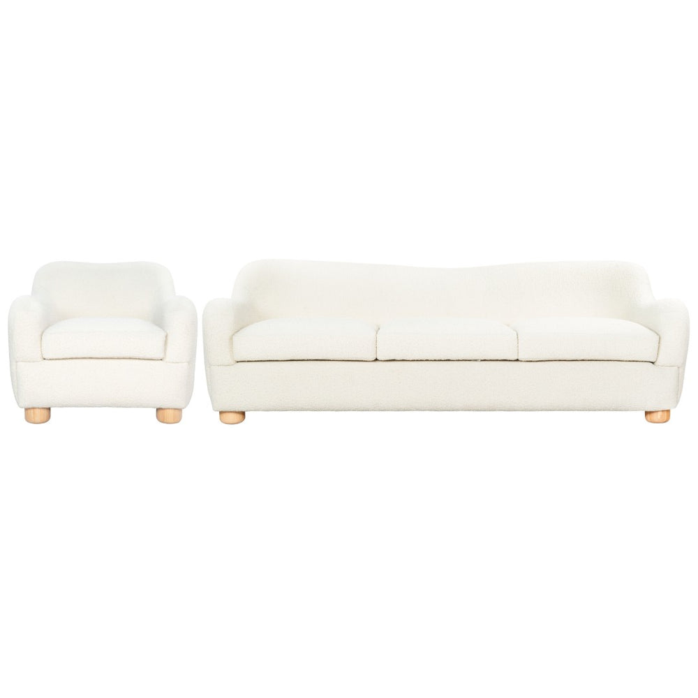 Safavieh DYANNA Boucle Accent Chair in Soft Ivory - Contemporary Comfort with Natural Wood Frame, Chic Style SFV4600A