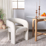 Safavieh Catharia Boucle 3 Leg Dining Chair Ivory SFV4602A