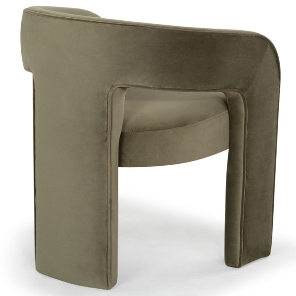 Safavieh Catharia Velvet 3 Leg Dining Chair Olive Green SFV4602C