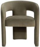 Safavieh Catharia Velvet 3 Leg Dining Chair Olive Green SFV4602C