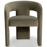 Safavieh Catharia Velvet 3 Leg Dining Chair Olive Green SFV4602C