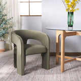 Safavieh Catharia Velvet 3 Leg Dining Chair Olive Green SFV4602C