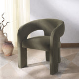 Safavieh Catharia Velvet 3 Leg Dining Chair Olive Green SFV4602C