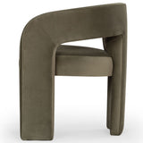 Safavieh Catharia Velvet 3 Leg Dining Chair Olive Green SFV4602C