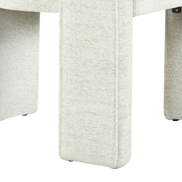 Safavieh Catharia Upholstered Dining Chair Foam Cushioned Seat Elegant Three Leg Wooden Frame Modern Style Taupe Chenille SFV4602G