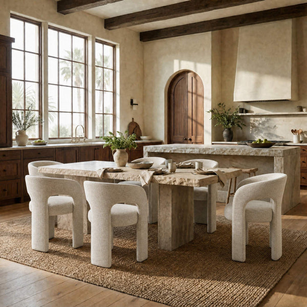 Safavieh Catharia Upholstered Dining Chair Foam Cushioned Seat Elegant Three Leg Wooden Frame Modern Style Taupe Chenille SFV4602G