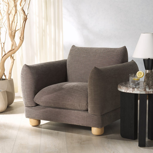 Safavieh Marysa Performance Fabric Accent Chair Dark Brown / Natural SFV4603B