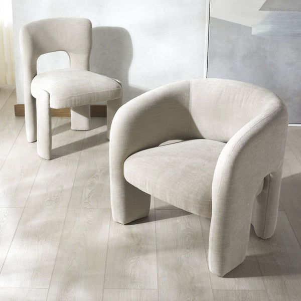 Safavieh TAMLYN Performance Fabric Accent Chair - Modern Design with Durable Upholstery for Stylish Comfort Beige SFV4606A