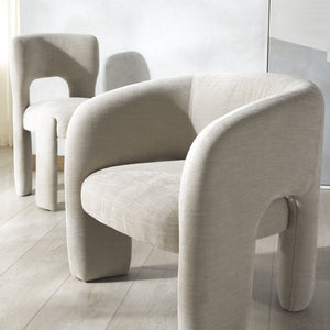 Safavieh TAMLYN Performance Fabric Accent Chair - Modern Design with Durable Upholstery for Stylish Comfort Beige SFV4606A