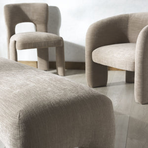 Safavieh TAMLYN Performance Fabric Accent Chair - Modern Design with Durable Upholstery for Stylish Comfort Light Brown SFV4606B