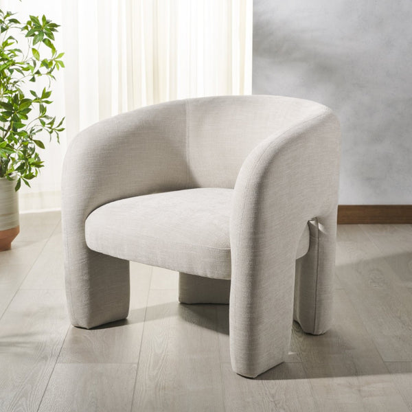 Safavieh TAMLYN Performance Fabric Accent Chair - Modern Design with Durable Upholstery for Stylish Comfort Beige SFV4606A