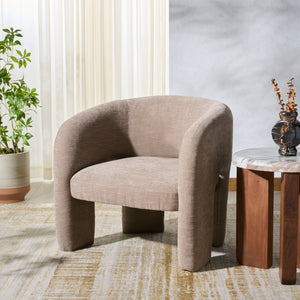 Safavieh TAMLYN Performance Fabric Accent Chair - Modern Design with Durable Upholstery for Stylish Comfort Light Brown SFV4606B