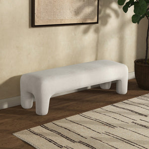 Safavieh TAMLYN Performance Fabric Bench in Beige - Elegant, Durable Seating for Entryways & Living Rooms SFV4607A