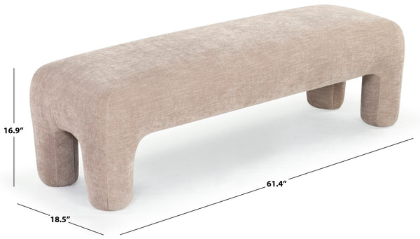 Safavieh Tamlyn Performance Fabric Bench Light Brown SFV4607B