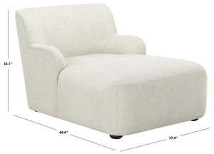 Frederici Chaise Lounge 60"X37.4"X33.1" — Solid Wood Frame, High-Density Foam, Modern Accent Seating