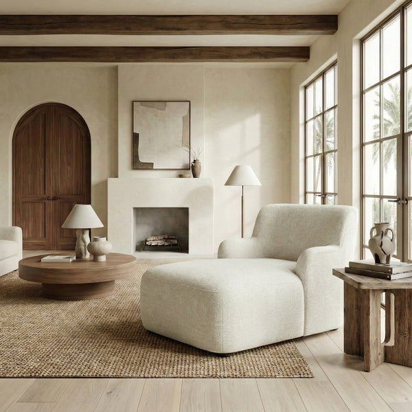 Frederici Chaise Lounge 60"X37.4"X33.1" — Solid Wood Frame, High-Density Foam, Modern Accent Seating