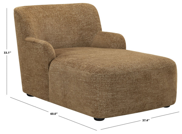 Frederici Chaise Lounge 60"X37.4"X33.1" — Solid Wood Frame, High-Density Foam, Modern Accent Seating