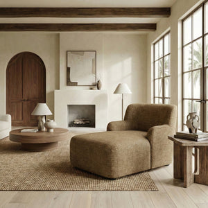 Frederici Chaise Lounge 60"X37.4"X33.1" — Solid Wood Frame, High-Density Foam, Modern Accent Seating