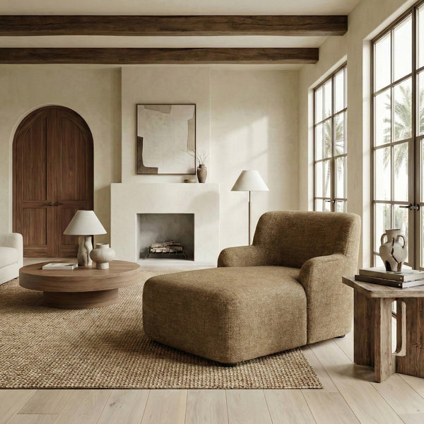 Frederici Chaise Lounge 60"X37.4"X33.1" — Solid Wood Frame, High-Density Foam, Modern Accent Seating