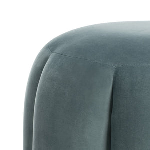Safavieh MAXINE Channel Tufted Bouclé Ottoman - Chic Ivory Accent with Gold Legs for Modern Living Spaces Seafoam / Gold SFV4707C