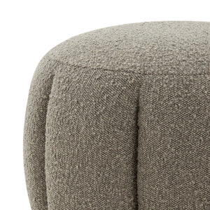 Safavieh MAXINE Channel Tufted Bouclé Ottoman - Chic Ivory Accent with Gold Legs for Modern Living Spaces Light Grey / Gold SFV4707N