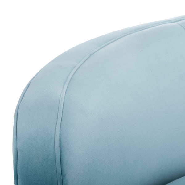 Safavieh PRIMROSE Curved Sofa - Elegant Sculptural Design with Plush Comfort for Modern Living Spaces Light Blue SFV4715B