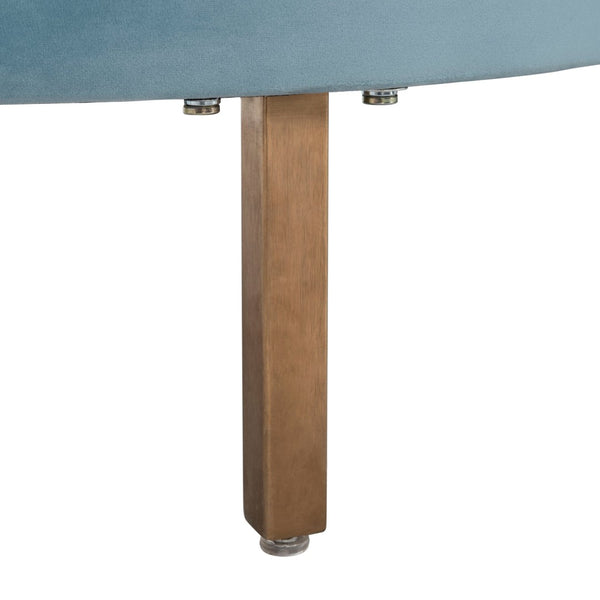 Safavieh PRIMROSE Curved Sofa - Elegant Sculptural Design with Plush Comfort for Modern Living Spaces Light Blue SFV4715B