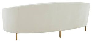 Safavieh PRIMROSE Curved Sofa - Elegant Sculptural Design with Plush Comfort for Modern Living Spaces Creme / Gold SFV4715C