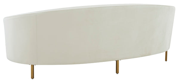 Safavieh PRIMROSE Curved Sofa - Elegant Sculptural Design with Plush Comfort for Modern Living Spaces Creme / Gold SFV4715C