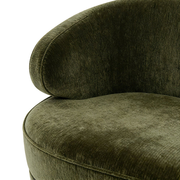 Primrose Curved Sofa With Plush Taupe Upholstery And Polished Metal Accents For Luxe Living Rooms