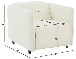 Safavieh Macilena Boucle Recliner Ivory Wood / Metal / Fabric / Foam SFV4744A