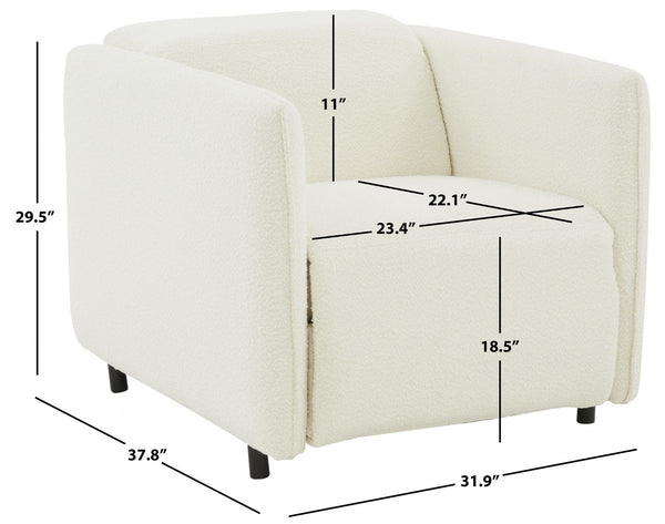Safavieh Macilena Boucle Recliner Ivory Wood / Metal / Fabric / Foam SFV4744A