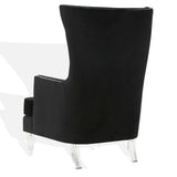 Safavieh Geode Modern Wingback Chair Black Wood / Foam / Velvet / Acrylic SFV4745F