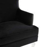 Safavieh Geode Modern Wingback Chair Black Wood / Foam / Velvet / Acrylic SFV4745F